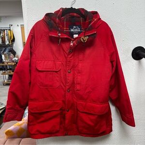 Vintage Woolrich red raincoat with wool lining